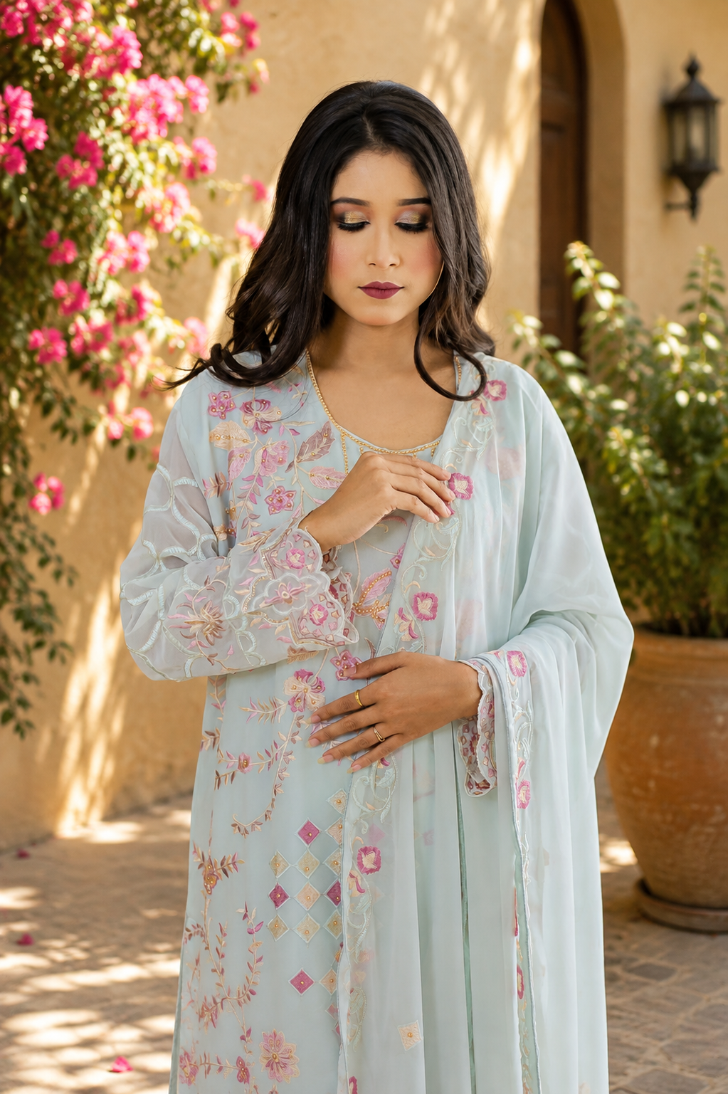 Zahra-E-Noor - Full Floral Style Embroidered Pakistani Suit