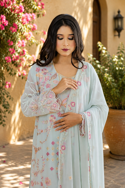 Zahra-E-Noor - Full Floral Style Embroidered Pakistani Suit