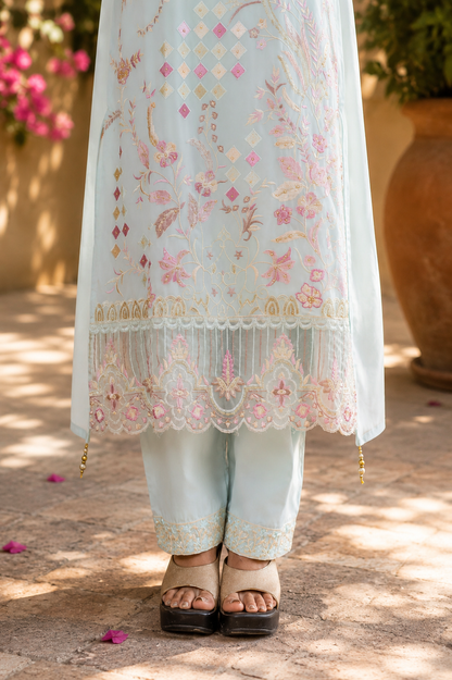 Zahra-E-Noor - Full Floral Style Embroidered Pakistani Suit