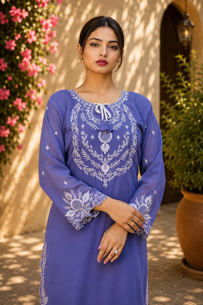 Wisteria Threadwork Embroidered 3-Piece Suit