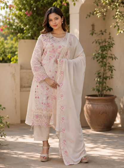 Zahra-E-Noor - Full Floral Style Embroidered Pakistani Suit