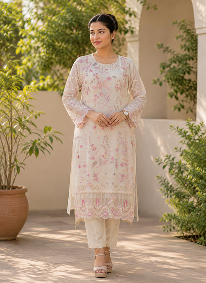 Zahra-E-Noor - Full Floral Style Embroidered Pakistani Suit