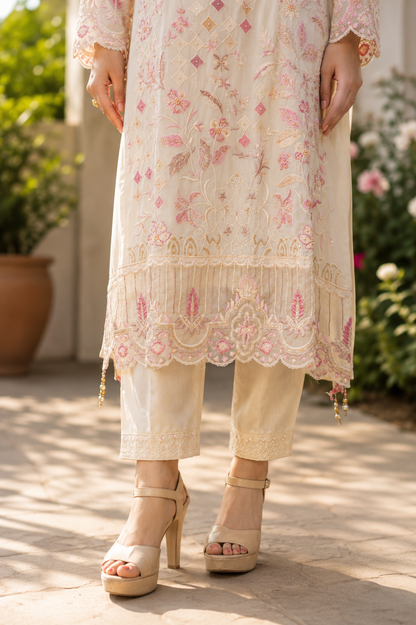 Zahra-E-Noor - Full Floral Style Embroidered Pakistani Suit