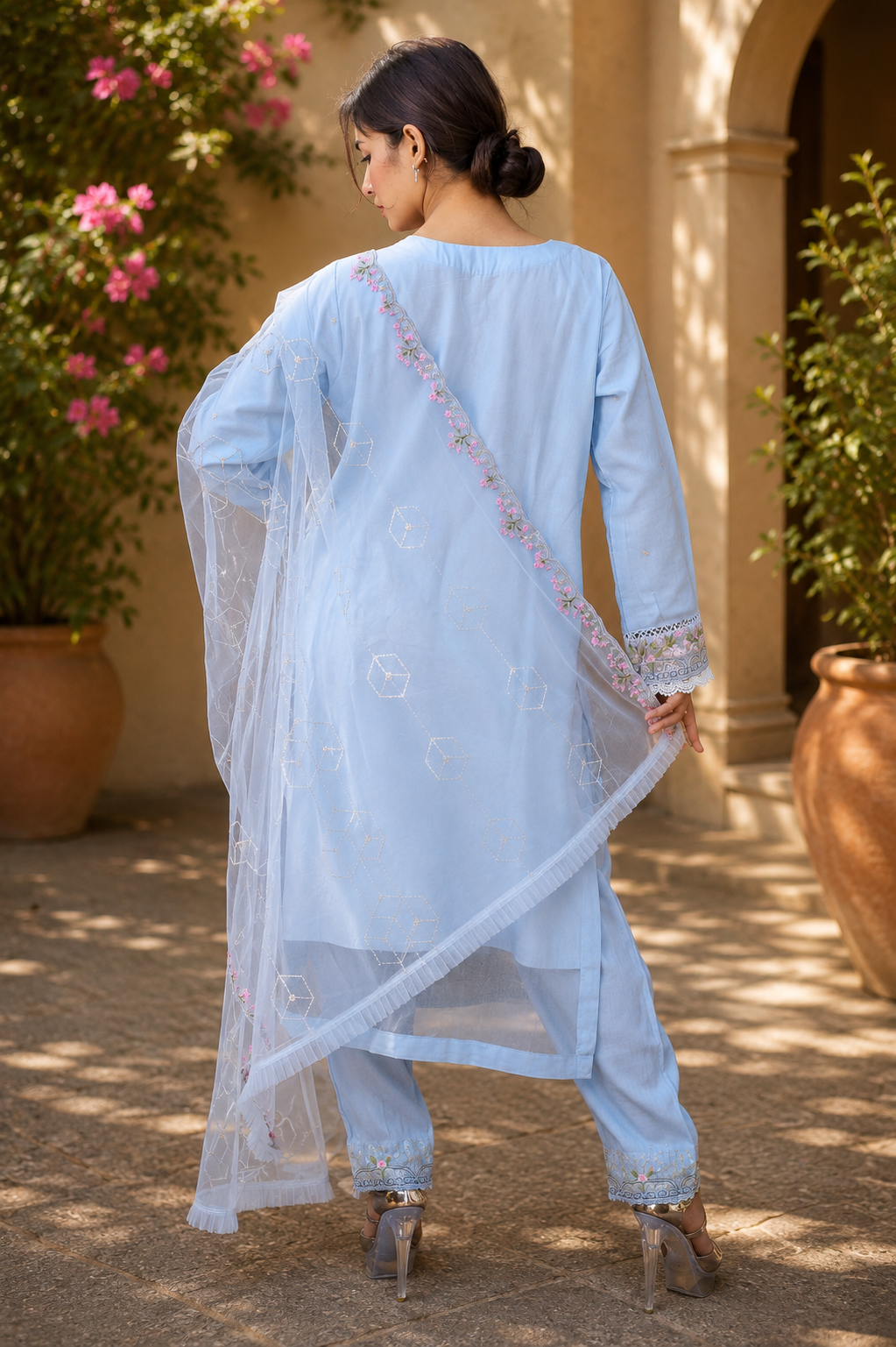 Zahra-E-Noor - Ornate Swirl Embroidered Pakistani Suit