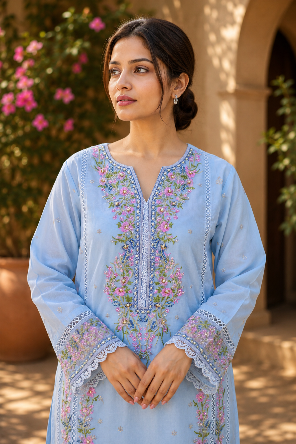 Zahra-E-Noor - Ornate Swirl Embroidered Pakistani Suit