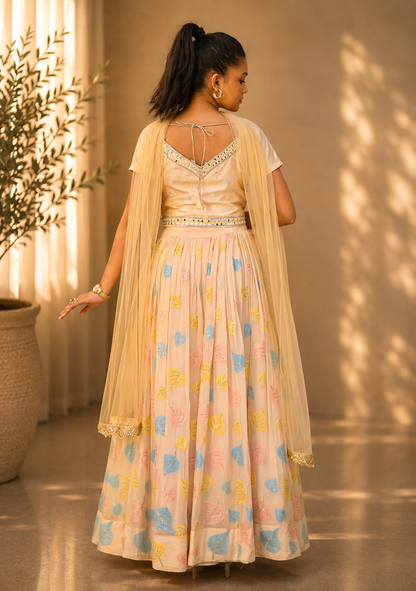 Raqs-e-Noor - Mirrorwork Lehenga