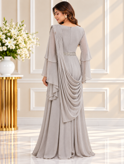 Meher-e-Noor - Draped Indo-Western Dress