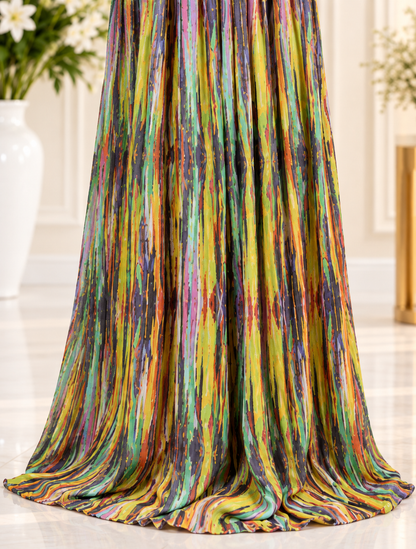 Meher-e-Noor - Multicolor Abstract Print Dress