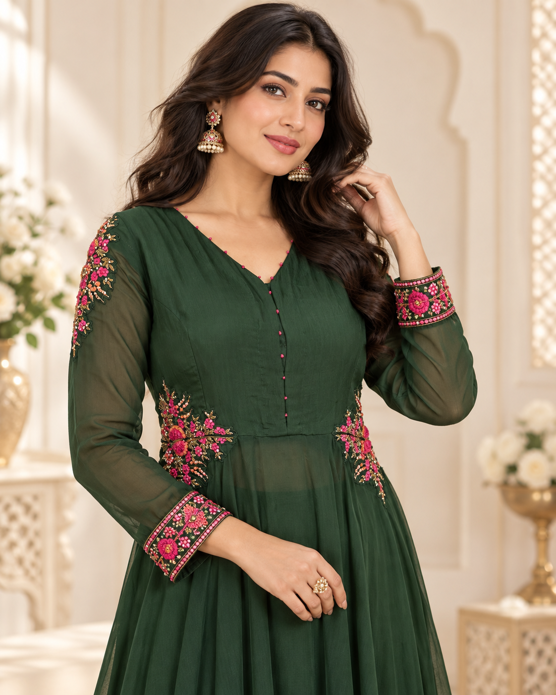Noor-e-Mehfil - Embroidered Peplum Sharara Set