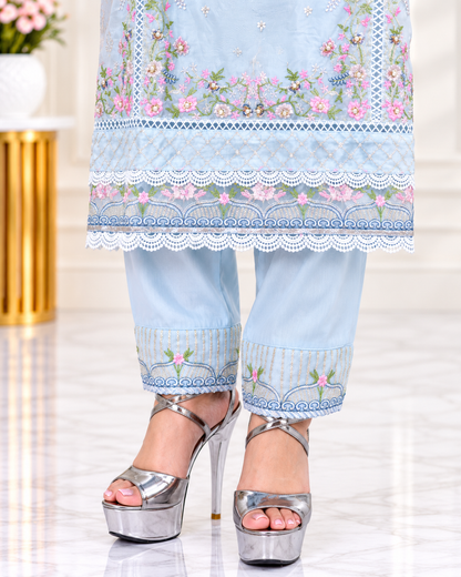 Zahra-E-Noor - Ornate Swirl Embroidered Pakistani Suit