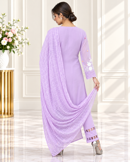 Zahra - e -Noor : Embroidered with Detailing Lace Pakistani Suit