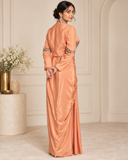 Meher-e-Noor - Indo-Western Draped Co-Ord Set