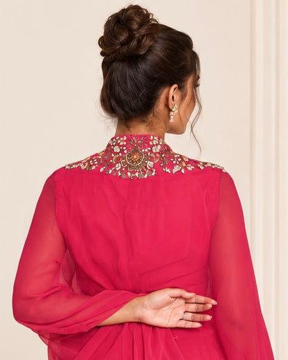 Meher-e-Noor - Embroidered Draped Co-Ord Set