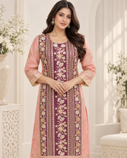 Noor-e-Mehfil - Embroidered Kurta Pant Set