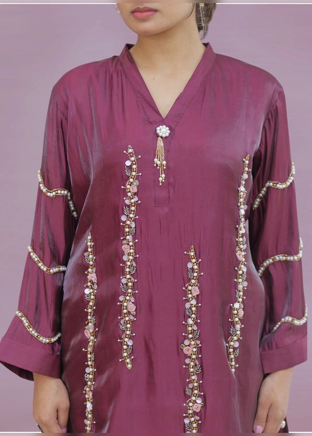 Embellished straight kurta