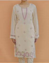 White Lucknavi Georgette Suit