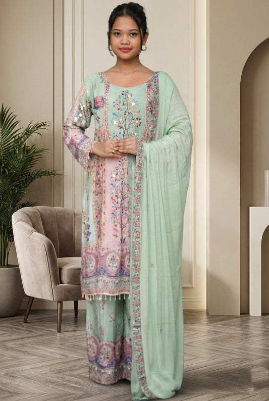 Combined Color Sharara Suit