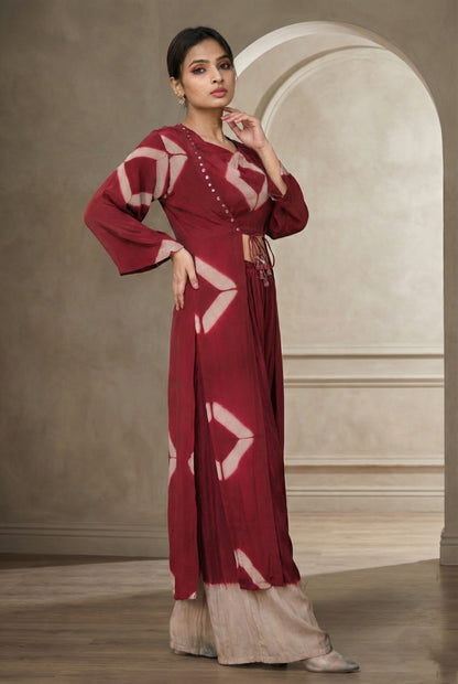 Maroon Sharara Suit