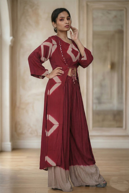 Maroon Sharara Suit