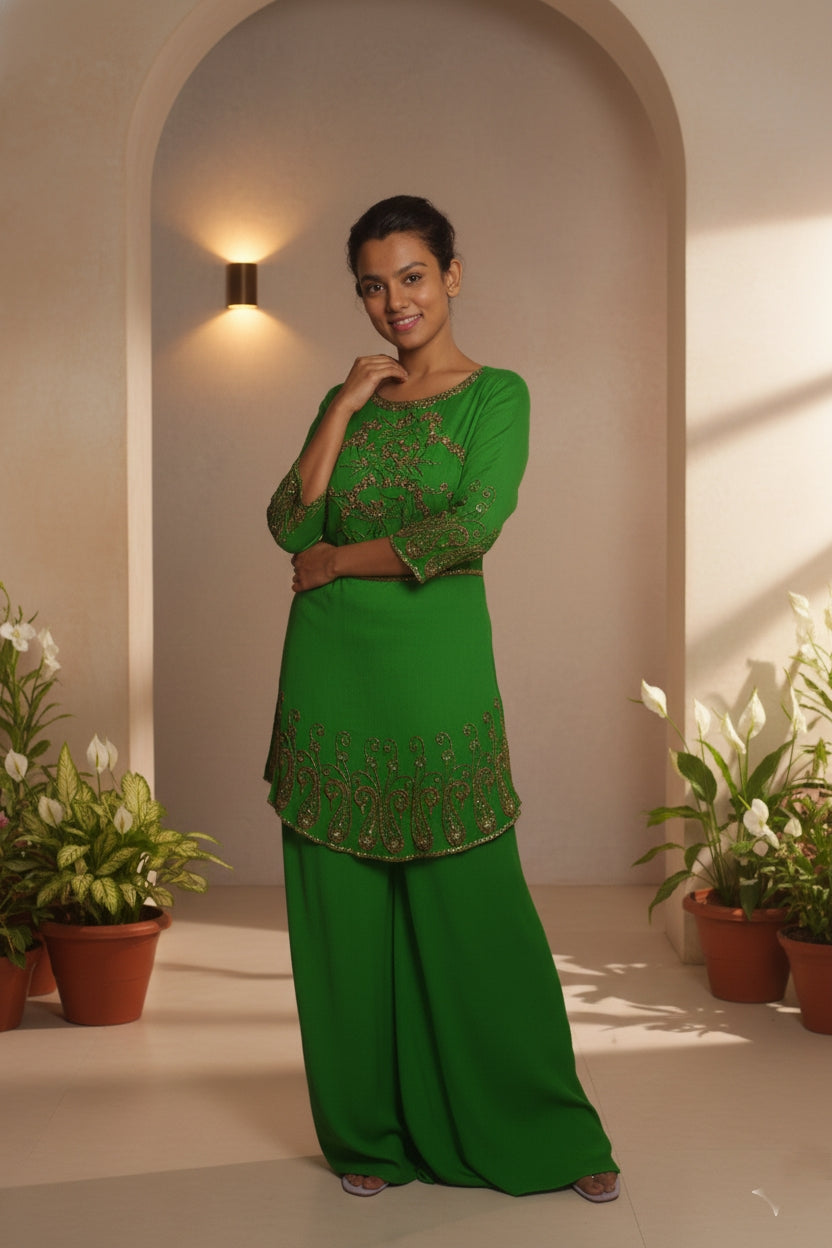 Green Sharara Suit