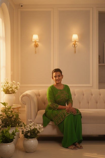 Green Sharara Suit