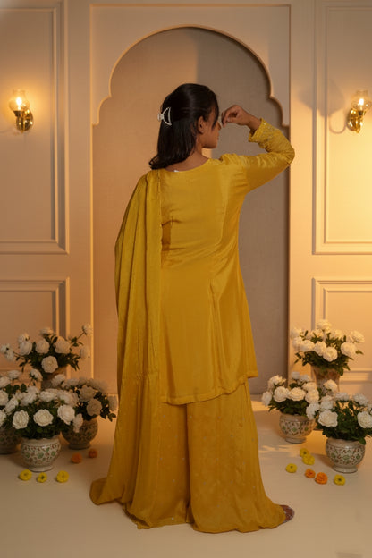 Yellow Full Designer Sharara Suit