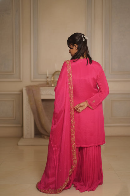Magenta Sharara Suit