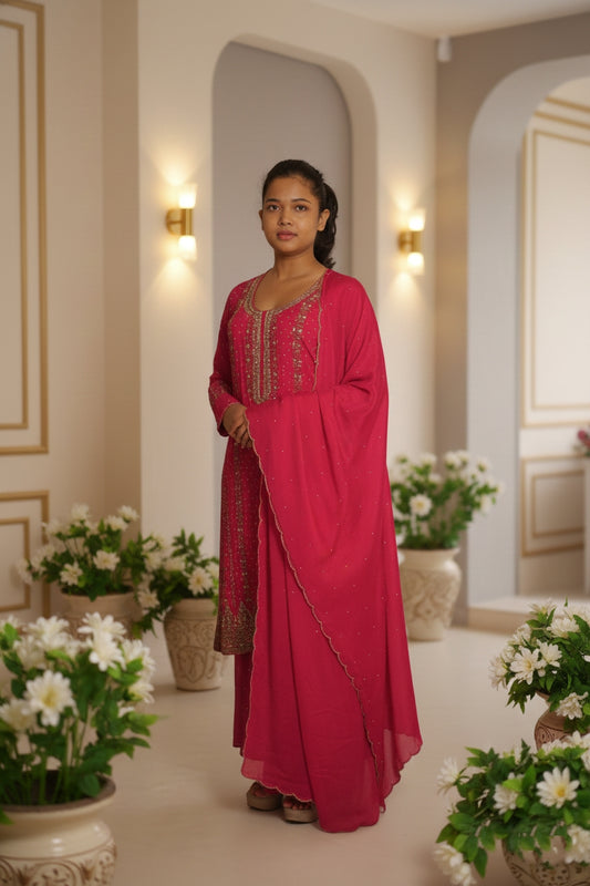 Red Sharara Suit