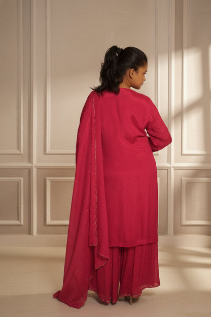 Red Sharara Suit