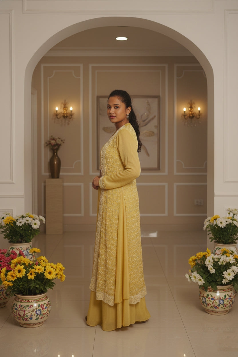Yellow Sharara Suit