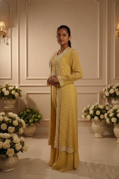Yellow Sharara Suit