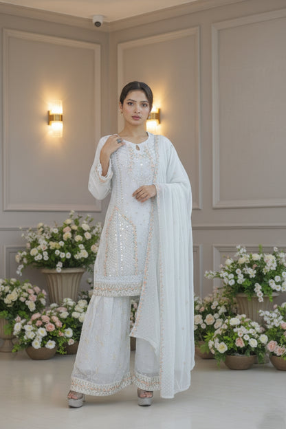 White Sharara Suit