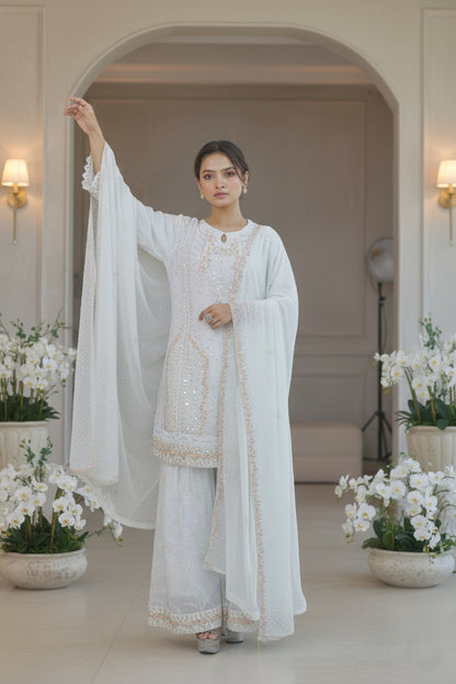 White Sharara Suit