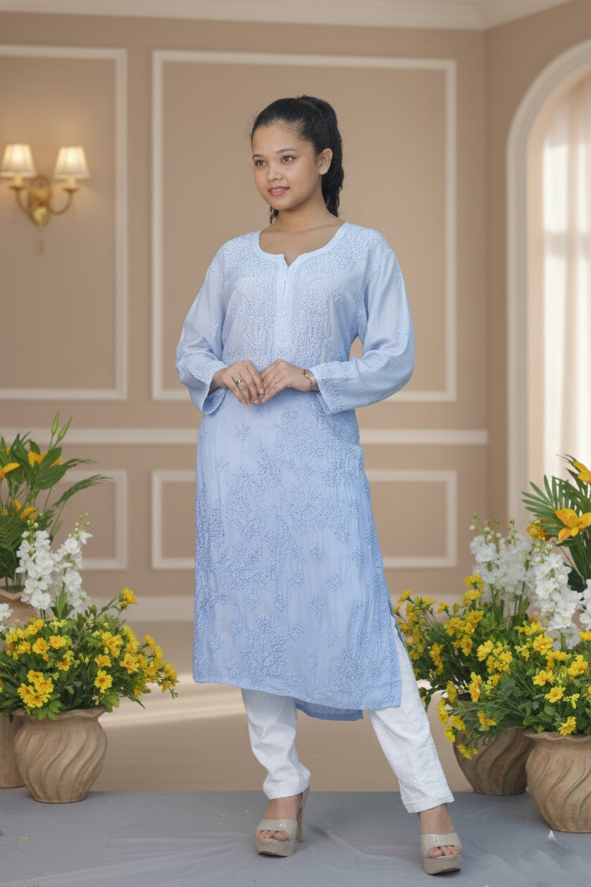 Light Blue Chikankari Suit