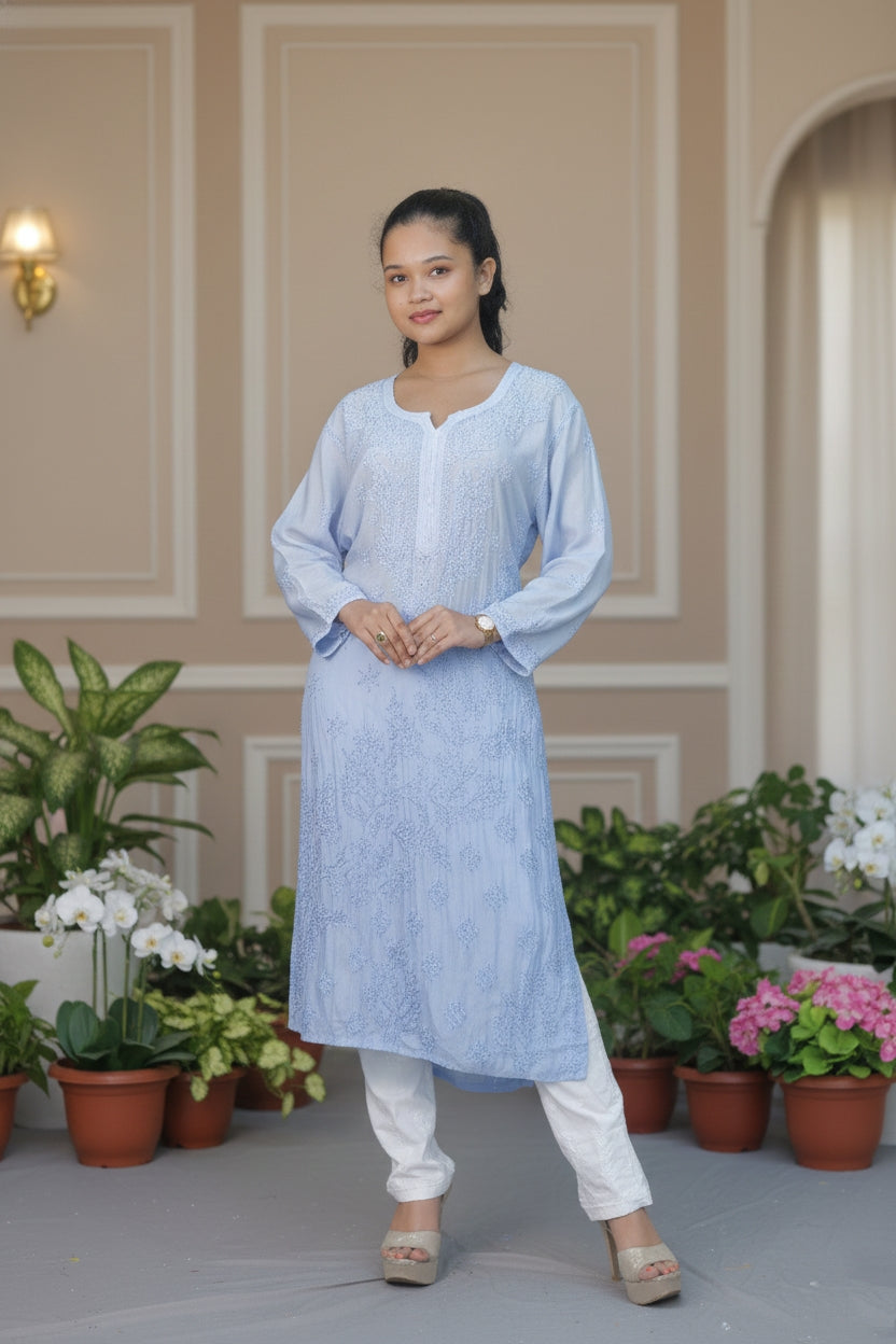 Light Blue Chikankari Suit