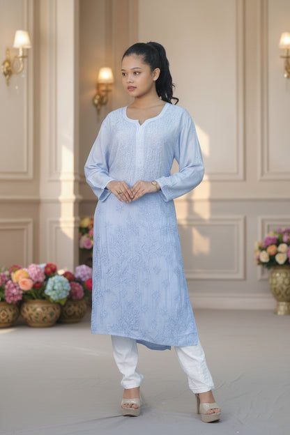 Light Blue Chikankari Suit