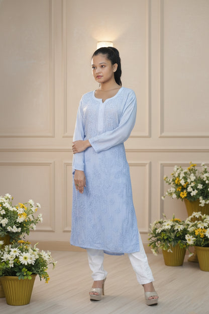 Light Blue Chikankari Suit