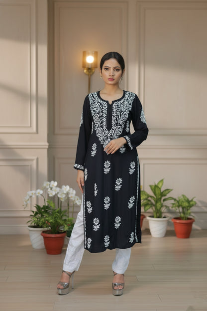 Black Chikankari Suit