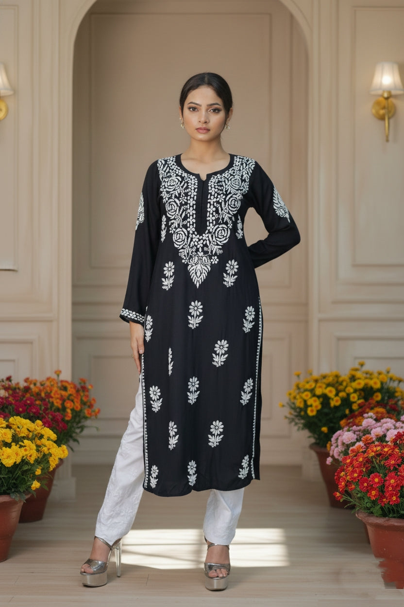 Black Chikankari Suit