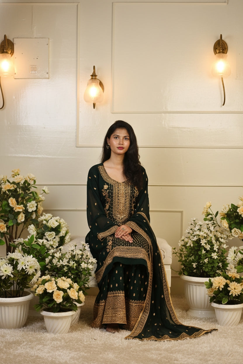 Dark Green Sharara