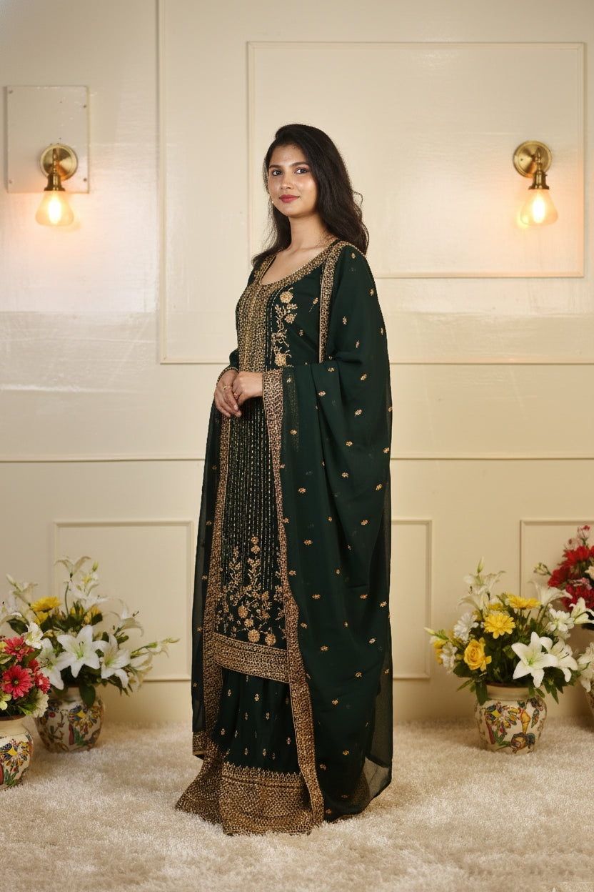 Dark Green Sharara