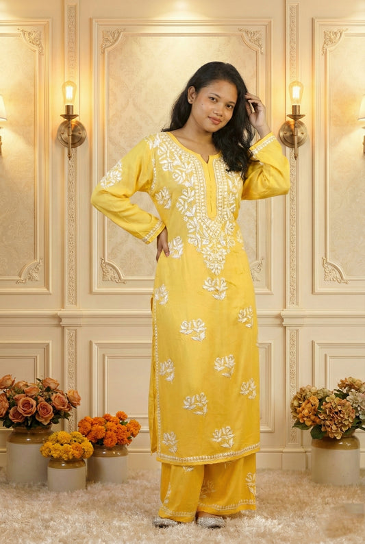 Yellow Chikankari Suit