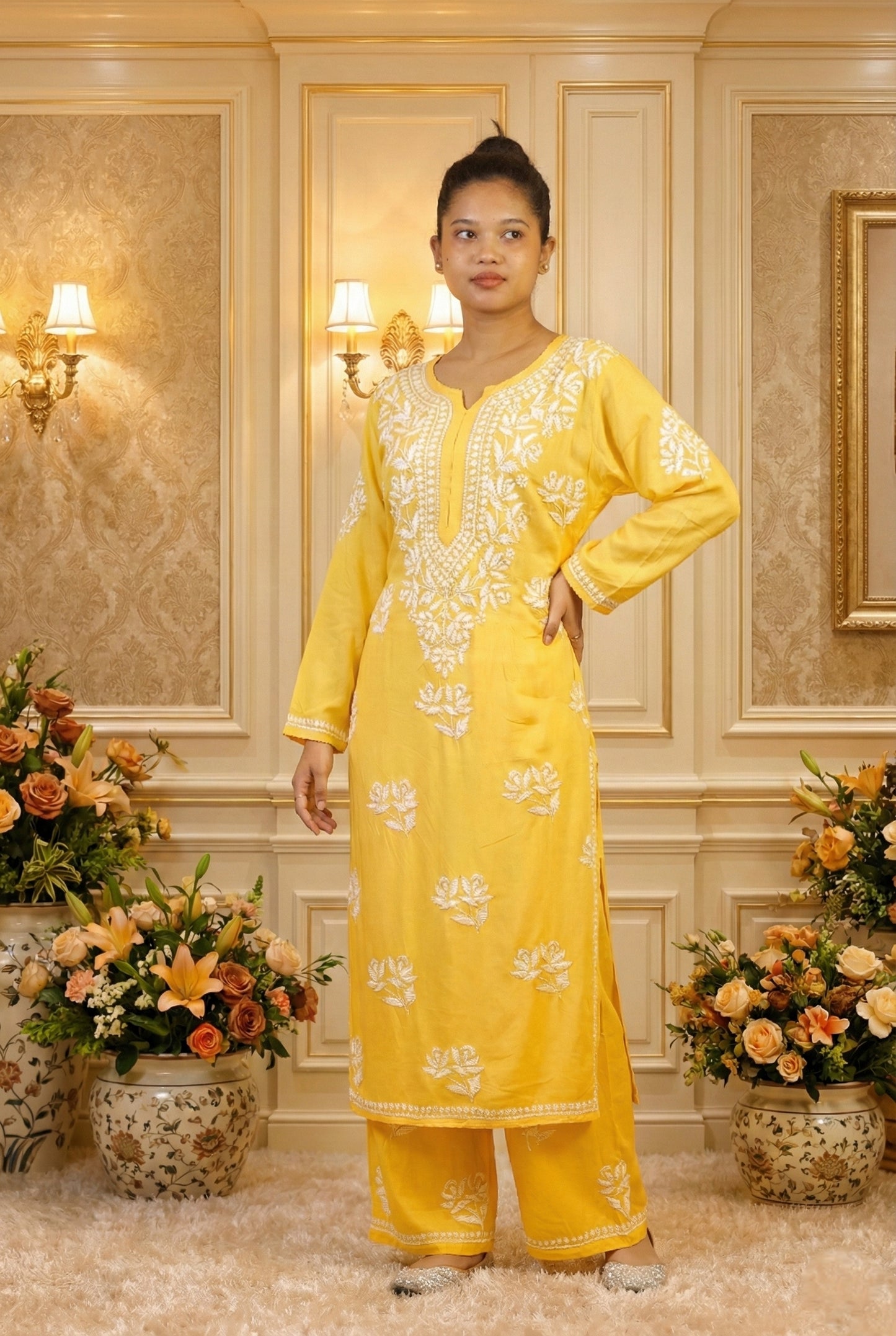 Yellow Chikankari Suit