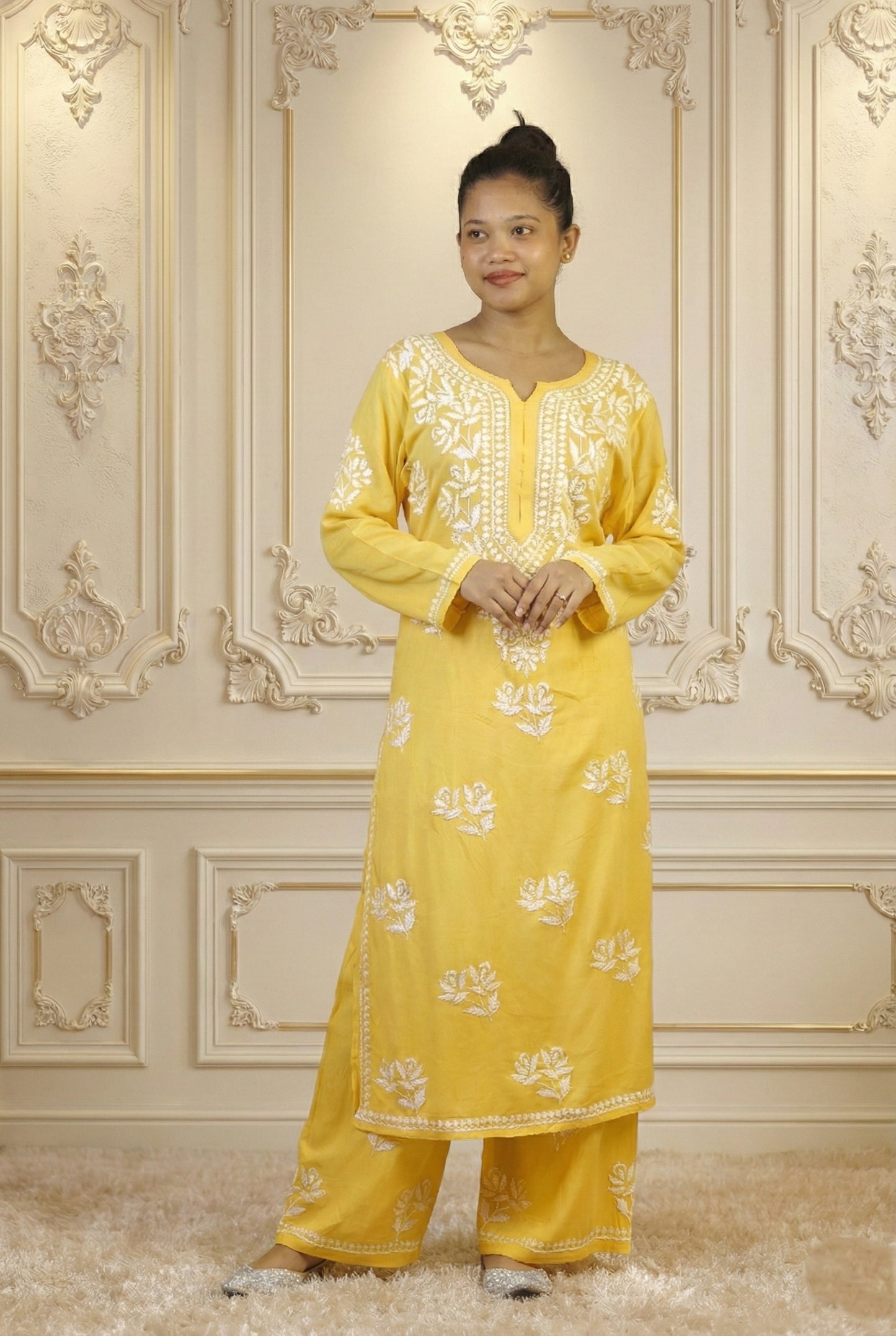 Yellow Chikankari Suit