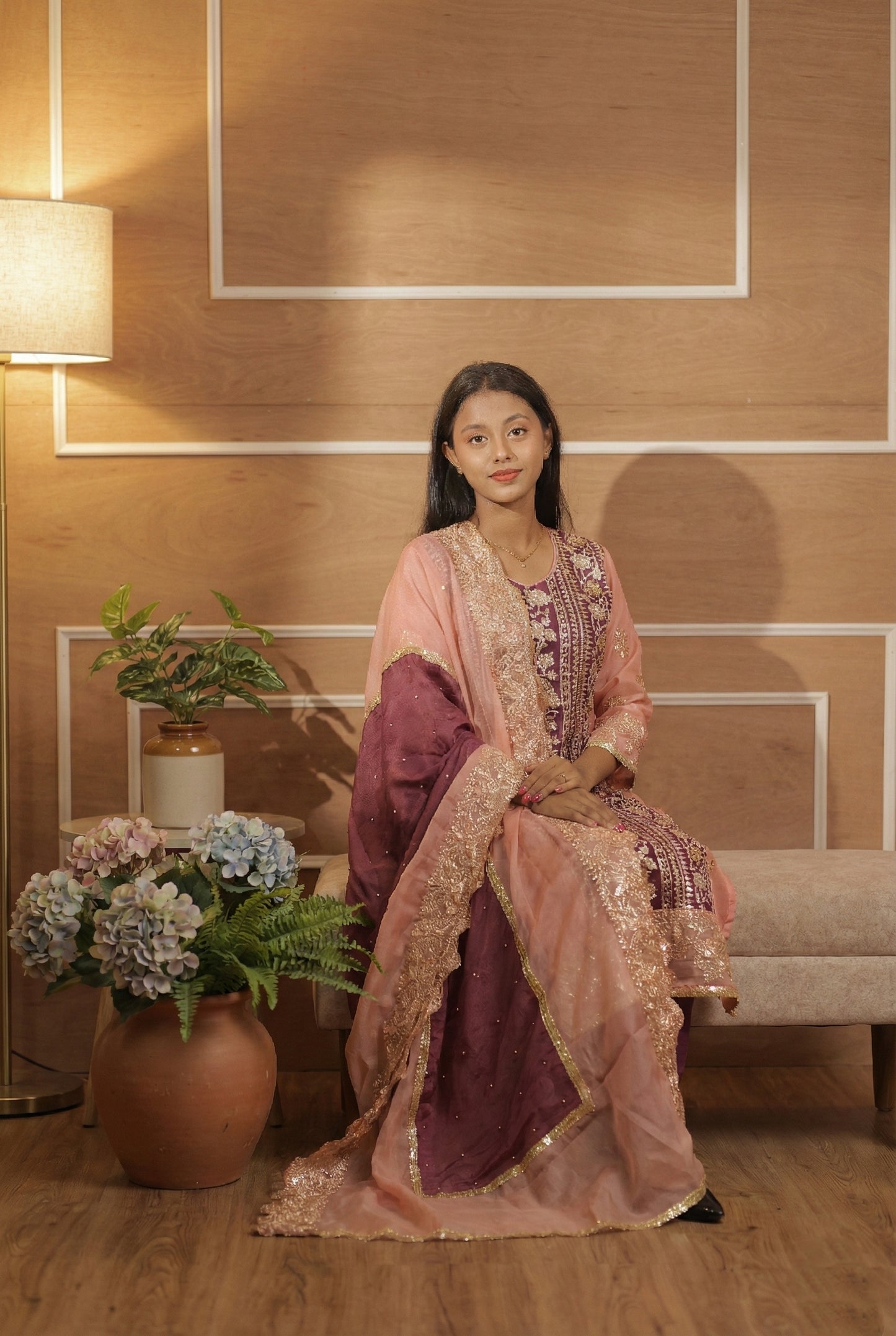 Violet & Pink Sharara Suit