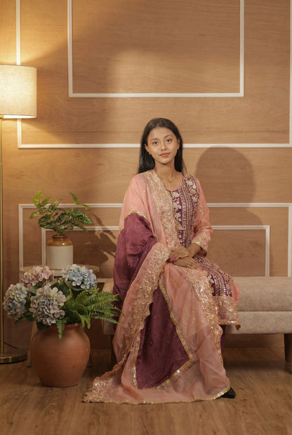Violet & Pink Sharara Suit
