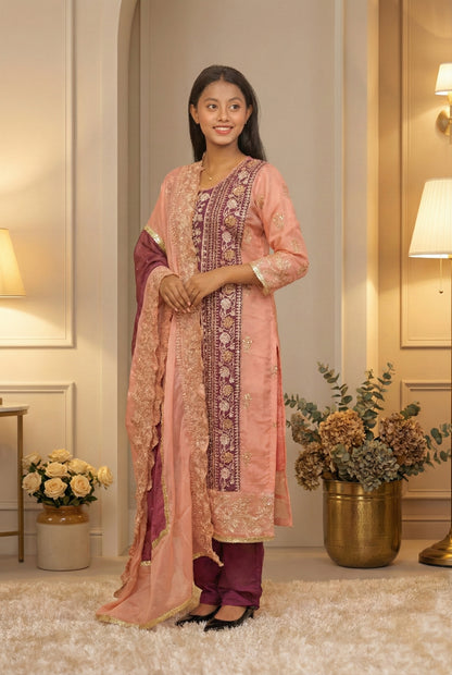 Violet & Pink Sharara Suit