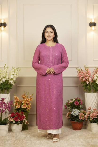 Pink Chikankari Suit