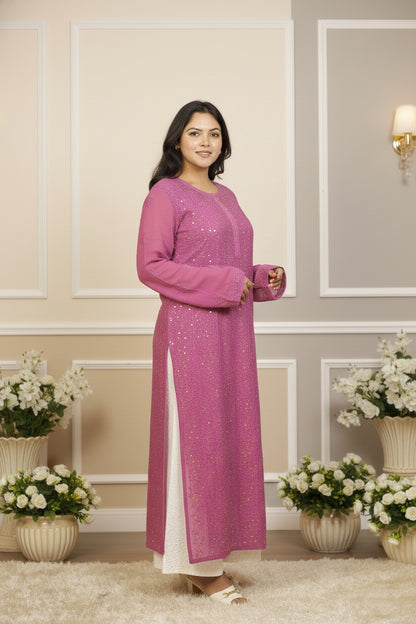 Pink Chikankari Suit