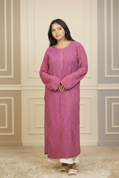 Pink Chikankari Suit